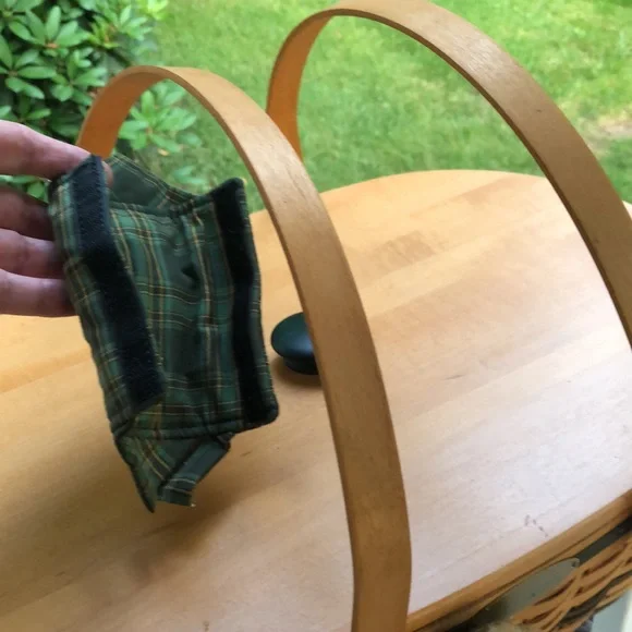 Vtg ‘99 LONGABERGER Generosity Basket 9-Piece Set RARE Inserts Green Plaid NEW